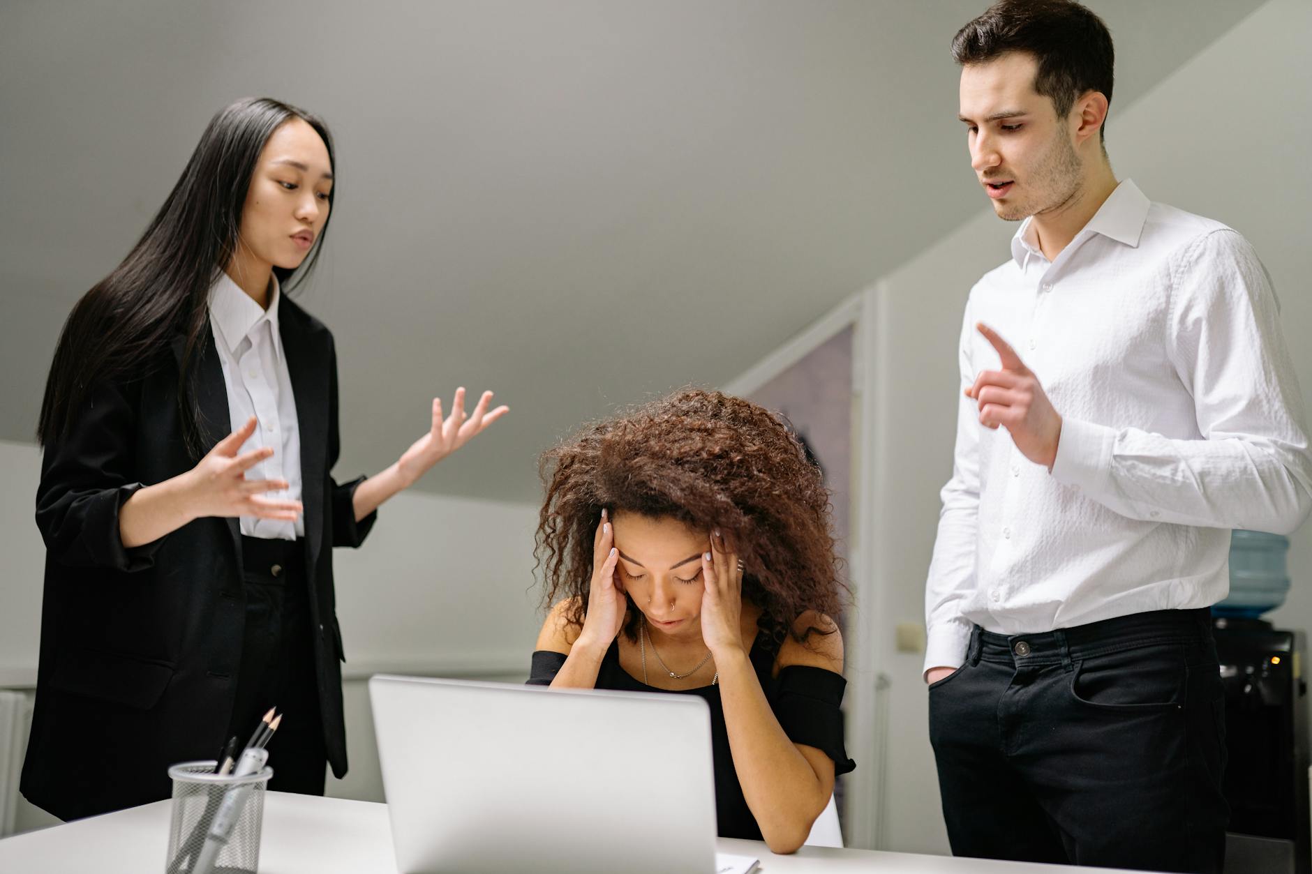 Diverse professional office team